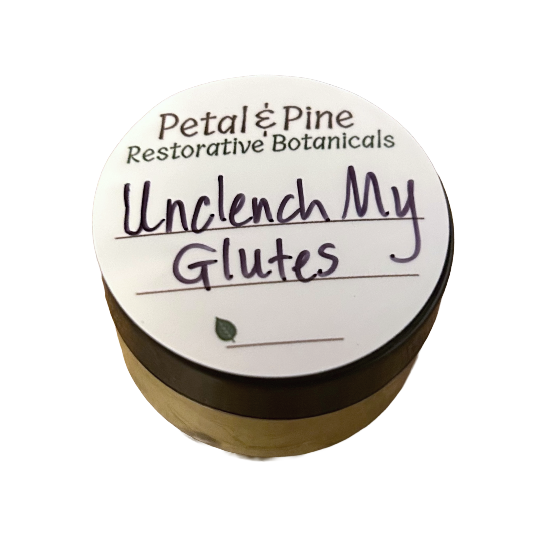 Jar with 'Petal & Pine' branding and text on a white background